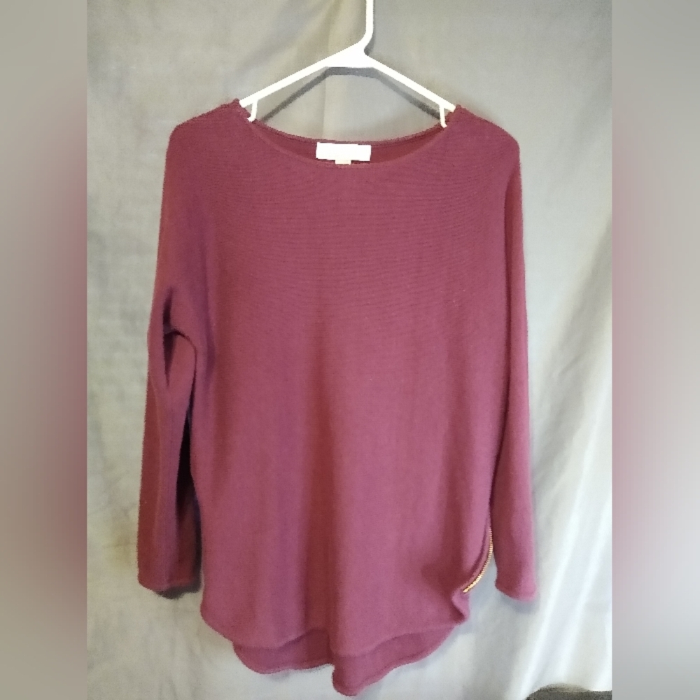 Micheal Kors Burgundy Long Sleeve Sweater